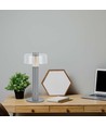 1W oppladbar LED bordlampe - Touch dimbar, 1800mAh batteri, 3000K, grå, inkl. USB-C kabel