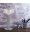 1W oppladbar LED bordlampe - Touch dimbar, 1800mAh batteri, 3000K, grå, inkl. USB-C kabel