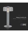 1W oppladbar LED bordlampe - Touch dimbar, 1800mAh batteri, 3000K, grå, inkl. USB-C kabel