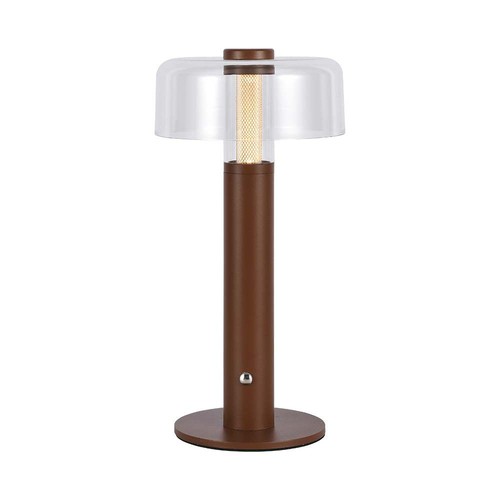 1W oppladbar LED bordlampe, sandbrun - Touch dimbar, 3000K, USB-C, 150x300mm