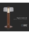 1W oppladbar LED bordlampe, sandbrun - Touch dimbar, 3000K, USB-C, 150x300mm