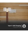 1W oppladbar LED bordlampe, sandbrun - Touch dimbar, 3000K, USB-C, 150x300mm