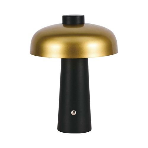 3W oppladbar LED bordlampe - Touch dimbar, 3-i-1 CCT, gull/sort, inkl. USB-kabel