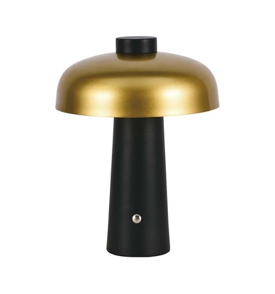 3W oppladbar LED bordlampe - Touch dimbar, 3-i-1 CCT, gull/sort, inkl. USB-kabel