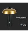 3W oppladbar LED bordlampe - Touch dimbar, 3-i-1 CCT, gull/sort, inkl. USB-kabel