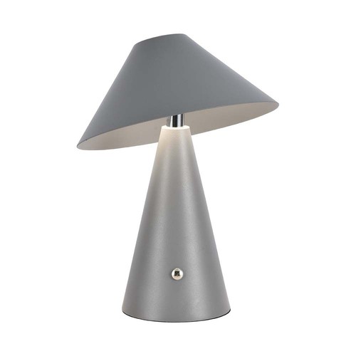 3W oppladbar LED bordlampe, CCT - Grå, touch dimbar, USB-C, metall, 200lm