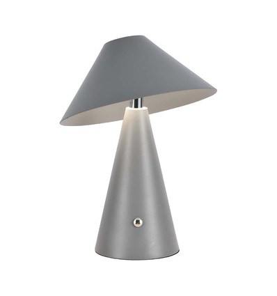 3W oppladbar LED bordlampe, CCT - Grå, touch dimbar, USB-C, metall, 200lm