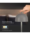 V-Tac Oppladbar bordlampe 3i1 - CCT, grå, IP20, touch dimbar