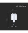 2W LED bordlampe, oppladbar - Touch dimbar, 3-i-1 CCT, sort, USB, inkl. batteri