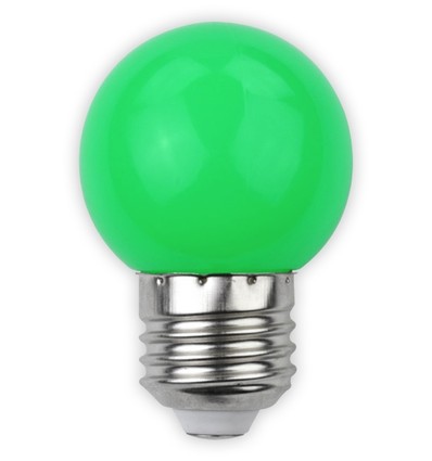 E27 1W LED kronepære - Grønn, frostet