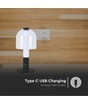 2W LED bordlampe, oppladbar - Touch dimbar, 3-i-1 CCT, sort, USB, inkl. batteri
