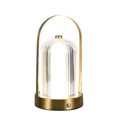 1W oppladbar LED bordlampe, touch dimbar - 3-i-1 CCT, French Gold, 1800mAh batteri, høyde 19cm