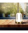 1W oppladbar LED bordlampe, touch dimbar - 3-i-1 CCT, French Gold, 1800mAh batteri, høyde 19cm