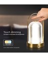 1W oppladbar LED bordlampe, touch dimbar - 3-i-1 CCT, French Gold, 1800mAh batteri, høyde 19cm