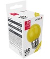 E27 1W LED kronepære - Gul, frostet