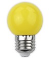 E27 1W LED kronepære - Gul, frostet