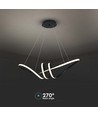 72cm 24W dekorativ LED pendel - Sort, 3240lm, 3000K, IP20, inkl. lyskilde