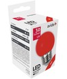 E27 1W LED kronepære - Rød, mattert