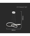 20W LED pendel, Ø50cm - 127lm/W, hvit, sirkulær, 3000K, inkl. lyskilde
