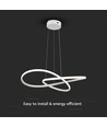 20W LED pendel, Ø50cm - 127lm/W, hvit, sirkulær, 3000K, inkl. lyskilde