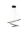 32W LED pendel med 3 ringer - Sort, 3000K, 600x400x200mm, dekorativ taklampe