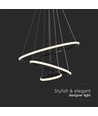 32W LED pendel med 3 ringer - Sort, 3000K, 600x400x200mm, dekorativ taklampe