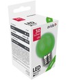 E27 1W LED kronepære - Grønn, frostet