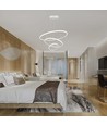 32W LED pendel, 3 ringer - Ø60+40+20cm, 3880lm, 3000K, hvit finish