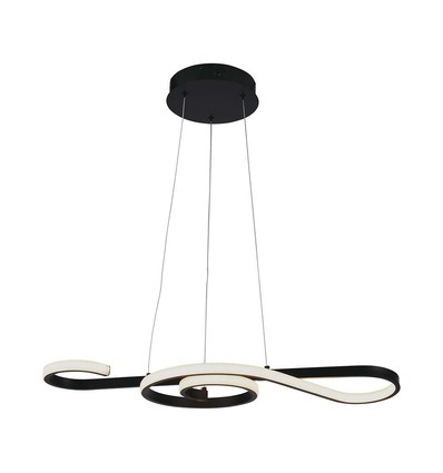 18W LED pendel, violin design - 700x250mm, 3000K, sort, dekorativ taklampe