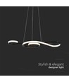 18W LED pendel, violin design - 700x250mm, 3000K, sort, dekorativ taklampe