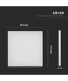 60x60 LED panel, 36W - 110lm/W, 2-i-1 innfelt eller utenpåliggende, hvit kant