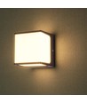 8W LED vegglampe - IP65, brun, kvadratisk, inkl. lyskilde