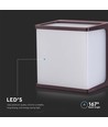 8W LED vegglampe - IP65, brun kropp, 4000K, 800lm, 120x120x92mm