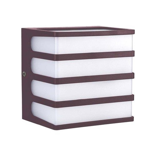 8W LED vegglampe - IP65, brun, 3000K, inkl. lyskilde