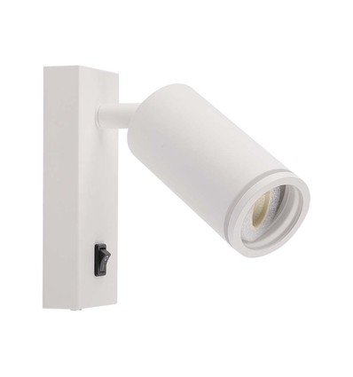 GU10 vegglampe med bryter - Hvit, aluminium, uten lyskilde