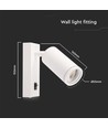 GU10 vegglampe med bryter - Hvit, aluminium, uten lyskilde