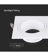 GU10 innfellingsspot - Firkantet, hvit, hull: 75x75 mm, uten lyskilde