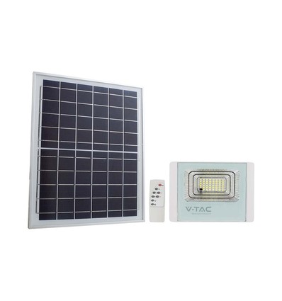 25W Solcelledrevet LED lyskaster - 550lm, IP65, sort, inkl. solcellepanel og fjernkontroll
