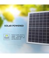 25W Solcelledrevet LED lyskaster - 550lm, IP65, sort, inkl. solcellepanel og fjernkontroll