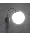 E27 vegglampe med hvit kule - Sort, IP44 utendørs, Ø20cm, uten lyskilde