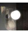 E27 vegglampe med hvit kule - Sort, IP44 utendørs, Ø20cm, uten lyskilde