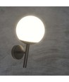 E27 utendørs vegglampe - Sort, IP44, opal kule, Ø20cm, uten lyskilde