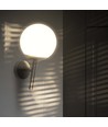 E27 utendørs vegglampe - Sort, IP44, opal kule, Ø20cm, uten lyskilde