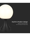 E27 utendørs stolpelampe - IP44, mattsort, opalglass, høyde 33cm, uten lyskilde