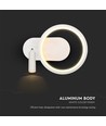 14W LED vegglampe - 3000K, hvit