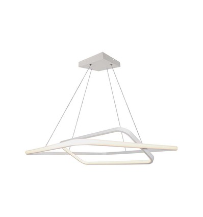 60x60cm 48W LED pendel, dimbar - 5150lm, hvit, aluminium, IP20 innendørs