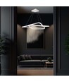 60x60cm 48W LED pendel, dimbar - 5150lm, hvit, aluminium, IP20 innendørs