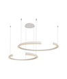 48W LED designer pendel - Hvit, Triac dæmpbar, 5150lm, to halvmåner, 110x80cm