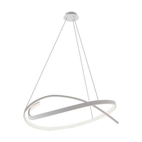 48W LED pendel, hvitt sirkel design - Dimmbar, 5150lm, IP20, justerbar høyde 80-120cm