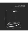 48W LED metalltaklampe - 800x1200mm, 4000K, hvit, Triac-dimming